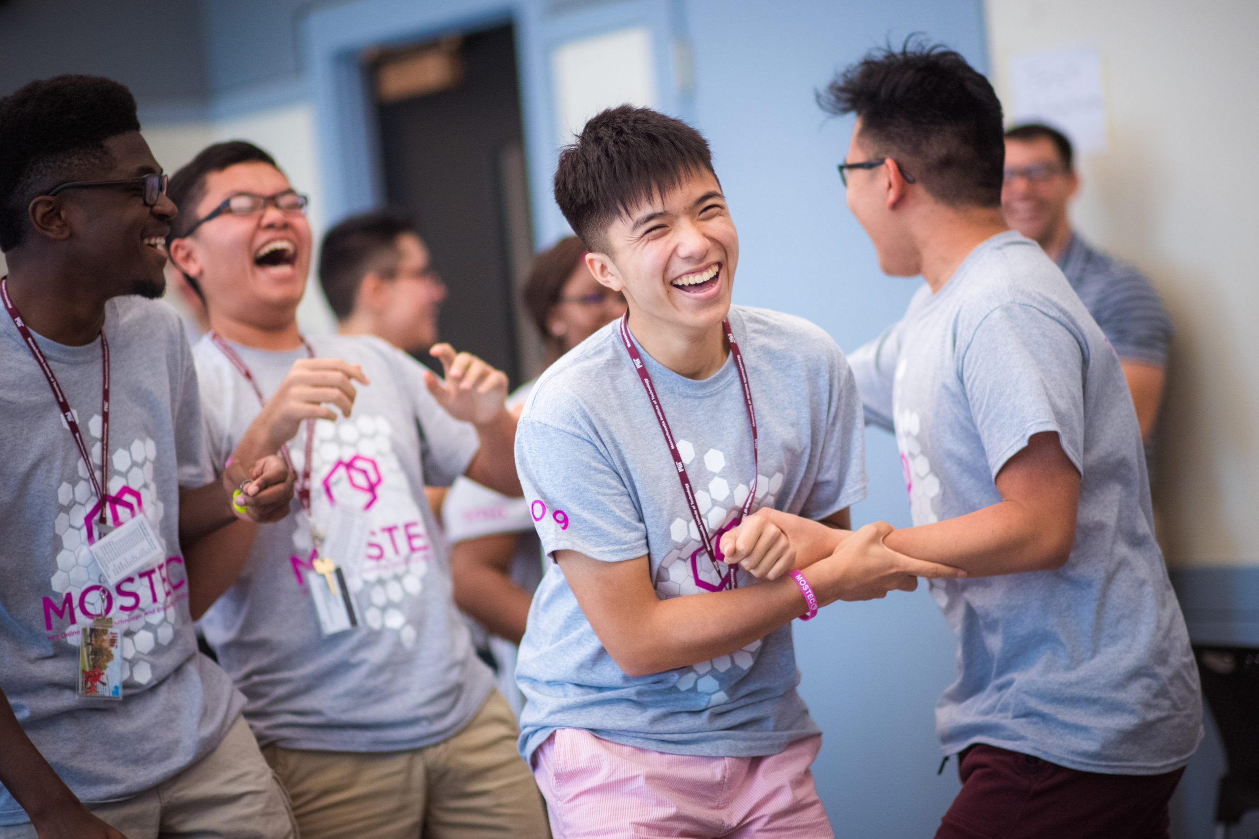 students laugh together